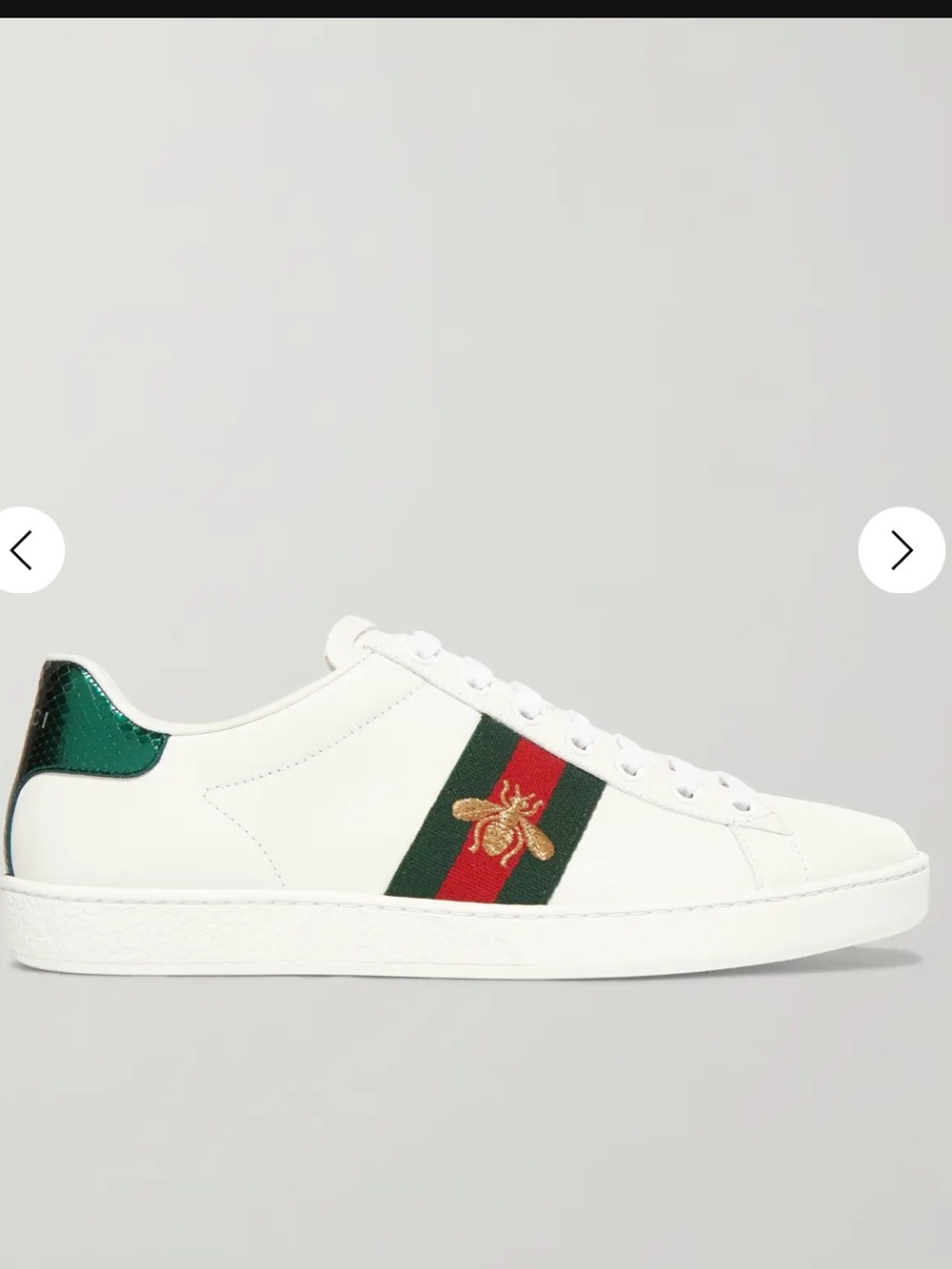 Gucci White Leather Classic Ace Sneakers - Picture 3 of 8